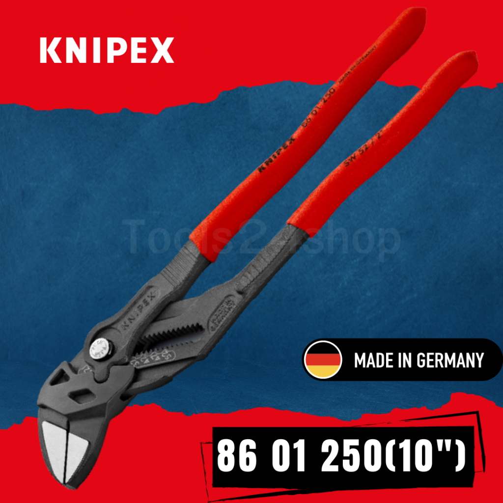 KNIPEX ประแจคอม้า ตัวรมดำ ด้ามบาง 7",10",12" No.8601180/8601250/8601300