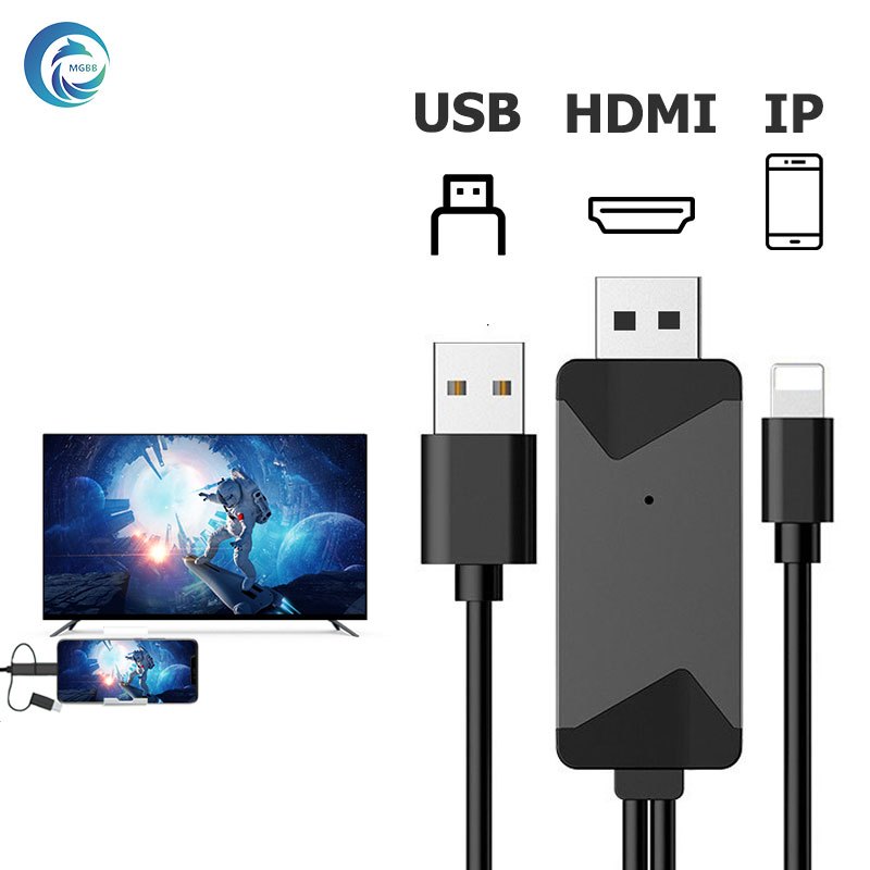 HDTV for IOS สาย for IOS To HDMI TV มือถือ เชื่อมต่อกับทีวี for IOS แท้1080P