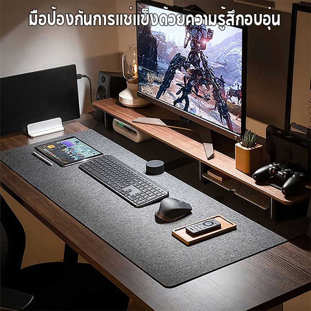 แผ่นรองเมาส์ ผ้าสักหลาด ขนาดใหญ่ 80x30 ซม. 90x45 ซม X3 มม