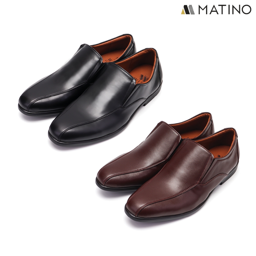 MATINO SHOES รองเท้าชายคัทชูหนังแท้ รุ่น MC/B 82079 - BLACK/BROWN