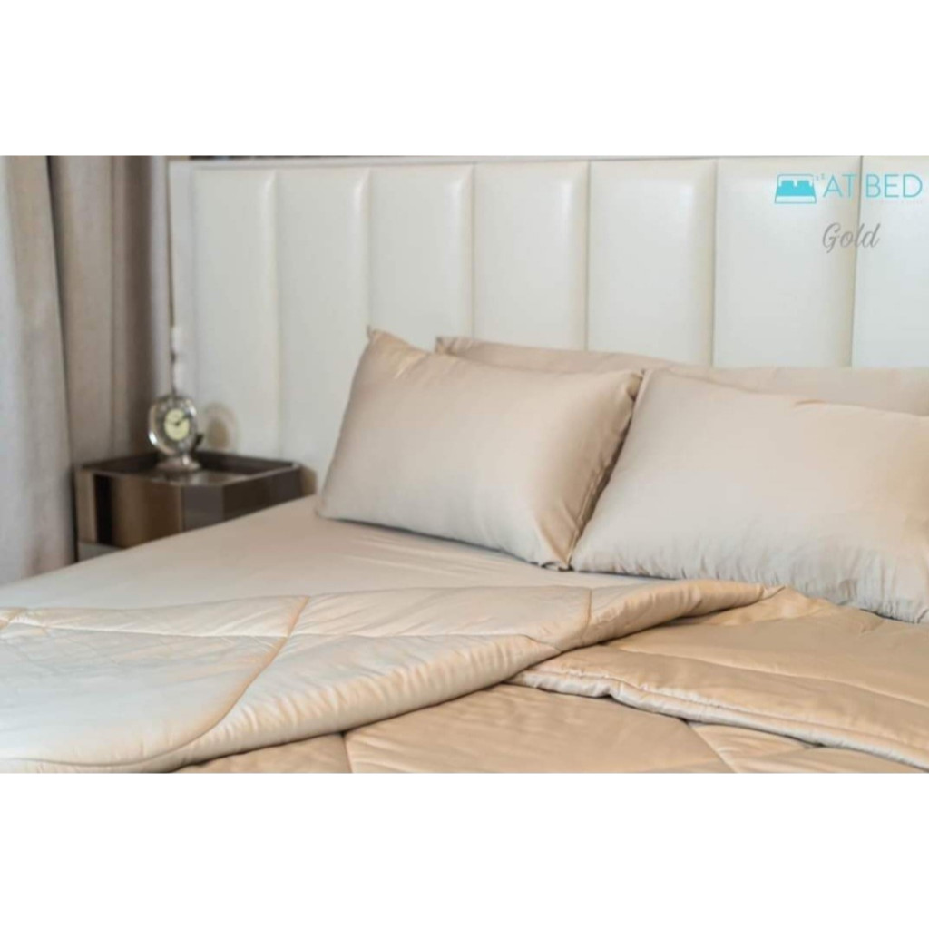 ชุดผ้าปู-ผ้าห่มนวม At Bed เนื้อผ้า Bamboo 100% ทอ 1000 เส้นด้าย สีทอง