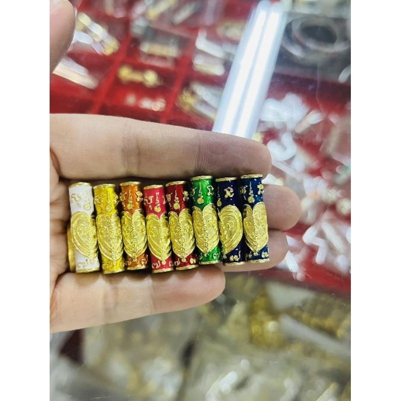 1 ชิ้น ตะกรุดนะ​อก​แตกทองเหลืองลงยา