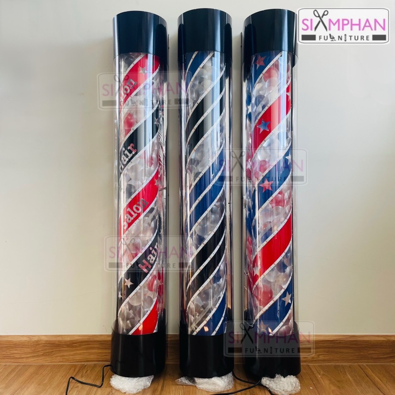 🔥โค้ดลด+ส่งฟรี ฉ่ำๆ!🔥💈ไฟหมุนร้านเสริมสวย/บาเบอร์💈 LED 120*20ซม