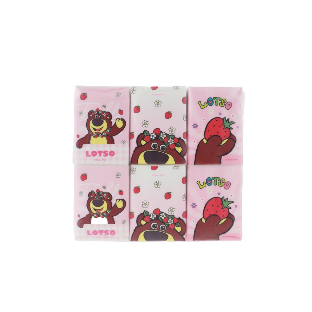 MINISO ทิชชู่ กระดาษชำระ ขนาดพกพา Lotso Collection Strawberry (12 ซอง)