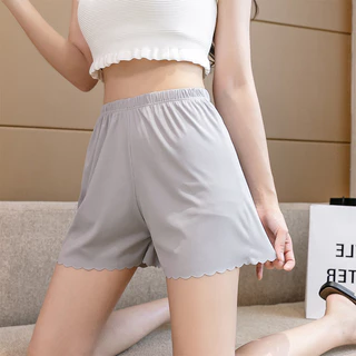 C-01 กางเกงซับในสีพื้น ขอบหยัก ผ้าบาง ใส่สบาย ใส่นอน พร้อมส่ง