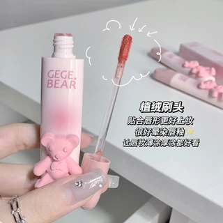 M405 Gege Bear ลิปสติก เนื้อแมตต์กํามะหยี่ ลายหมี สีสวย เกลี่ยง่าย กันน้ำ ติดทนนาน