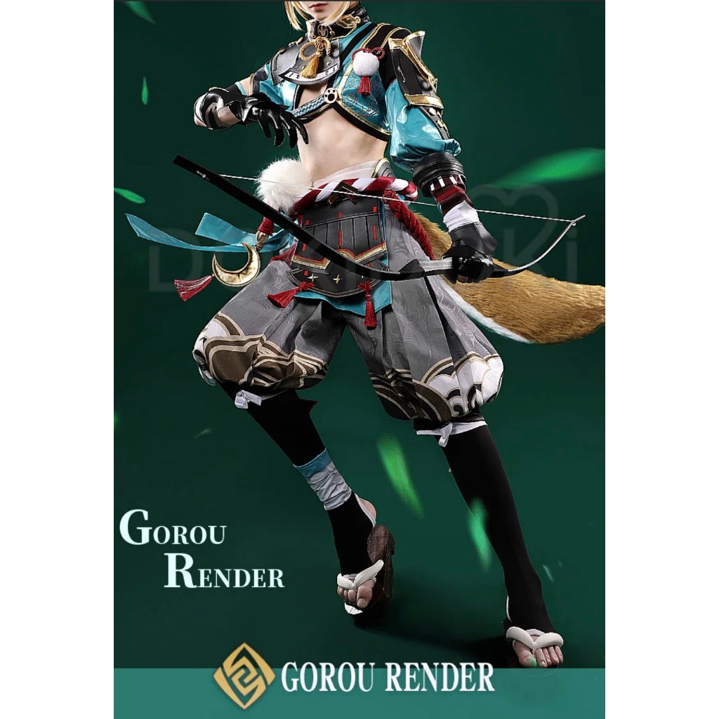 Gorou คอสเพลย์เกม Genshin Impact คอสเพลย์เครื่องแต่งกาย Gorou เครื่องแต่งกายเกม Genshin Impact Gorou
