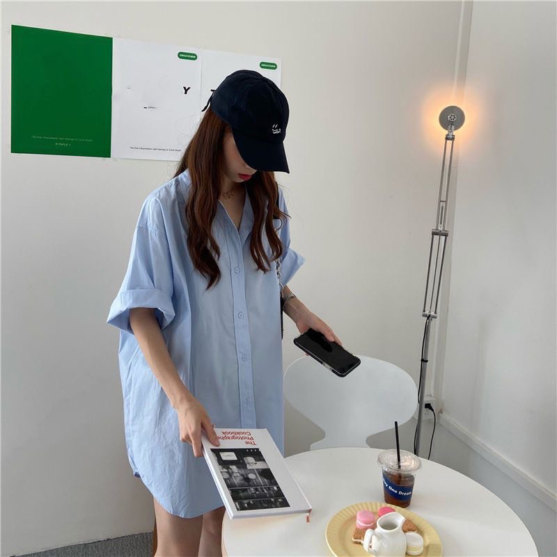 A17 เสื้อเชิ้ตแขนสั้น ผ้าcotton ทรงoversized ทรงสวย งานสั่งตัดพรีเมี่ยม wanwan clothing