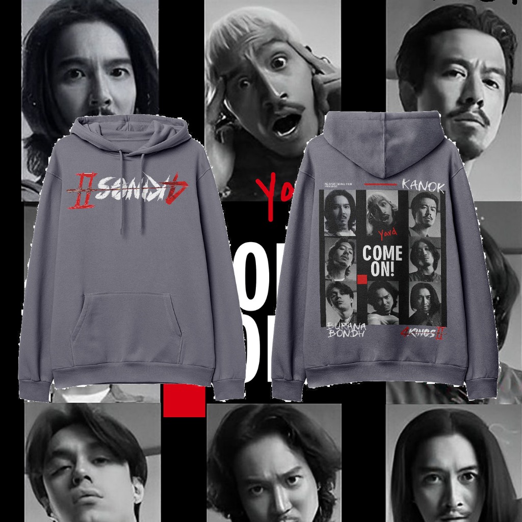 4kings อาชีวะชี ยุคยุ 90 เสื้อสื้ฮู้ดฮู้ 4kings 2 เสื้อสื้กันหนาว กัคลุมลุ ด้วยด้ ผ้าผ้