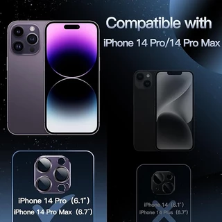 WSKEN กระจกกันเลนส์ เลนส์กล้อง สำหรับ iPhone 15Pro/15ProMax/14Pro/14ProMax/13Pro/13ProMax กระจกนิรภัย 9H ที่มีความโปร่งใ