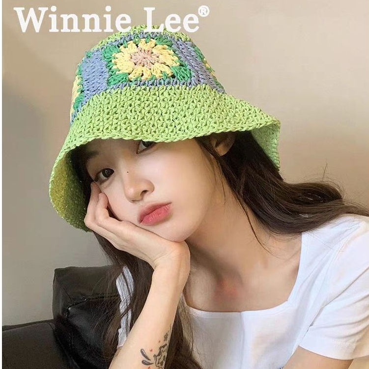 หมวกสานผู้หญิง หมวกใส่เที่ยวทะเลขึ้นภูเขาได้หมด พร้อมส่งจากไทย S024