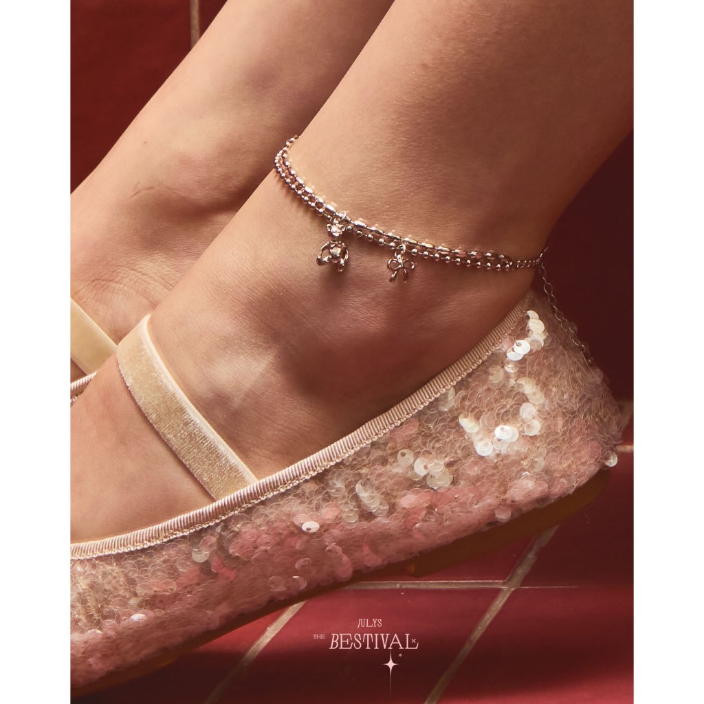 Julys - teddy bear anklet (สร้อยข้อเท้า)
