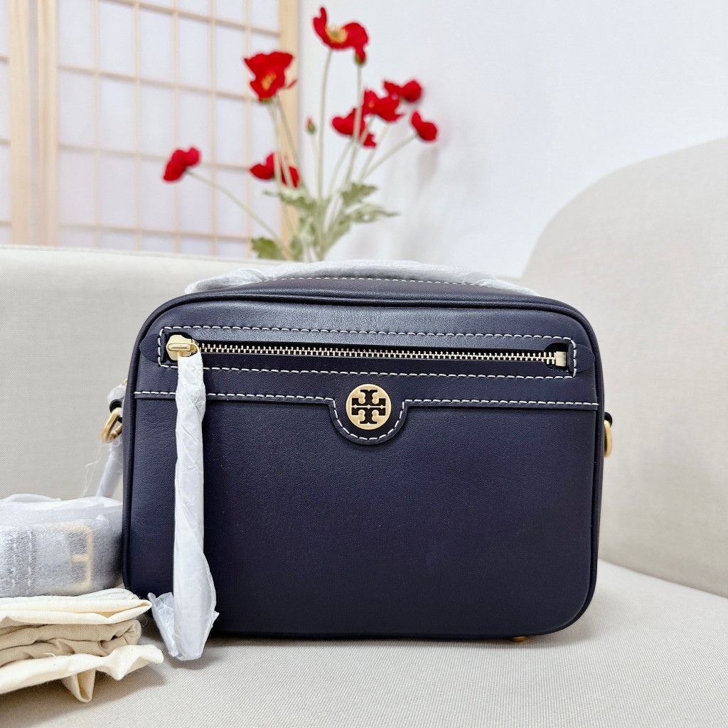 📌Isa Lovely Shop📌  งาน Shop  TORY BURCH T Monogram Leather Camera Bag 80505 Color: Midnight