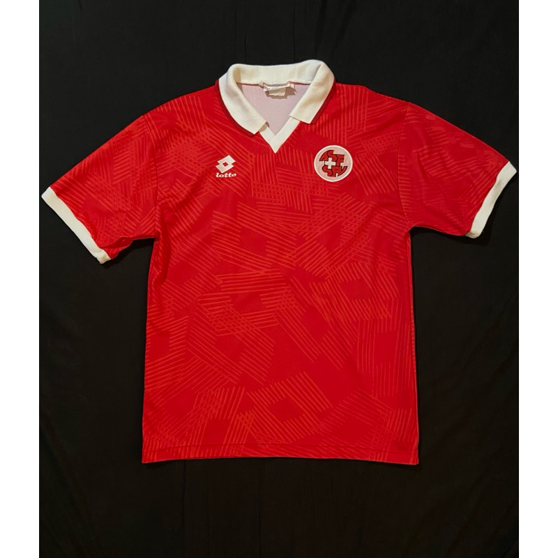 SWITZERLAND 1992 1994 HOME NATIONAL TEAM FOOTBALL SHIRT SOCCER JERSEY szM LOTTO แท้มือ2