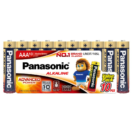 ถ่านอัลคาไลน์ AAA Panasonic LR03T/10SL สีทอง (แพ็ค 10 ก้อน)(8003076)
