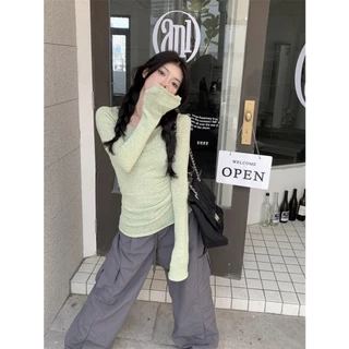 ส่งทันที Cici(ขายแยกชิ้น186+1846)Set2ชิ้น เสื้อเเขนยาวเว้าหลัง+สายเดี่ยวเว้าหลัง ผ้าไหมพรม สายปรับได้ สาวเซ็กซี่ห้ามพลาด