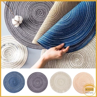 ทรงกลม ทนความร้อน แผ่นรองจาน ที่รองจานสไตล์ญี่ปุ่น กันลื่น ทำความสะอาดง่าย Round placemat