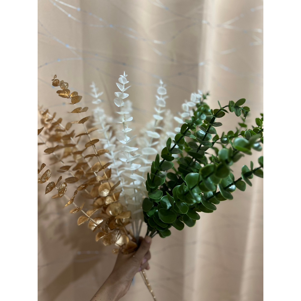 ก้านยูคาตกแต่ง ยูคาลิปตัดก้านยาว 1 ก้าน  ยูคาก้านเดี่ยว ยูคาก้านยางตกแต่ง ยูคาปลอมจัดดอกไม้งายยางอย่างดี