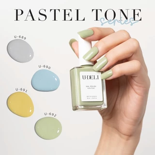 สีทาเล็บกึ่งเจล ไม่อบ U-DELI Vegan Nail Polish โทนพาสเทล Pastel U689-692 16ml Pigmetแน่น สีสวย Group