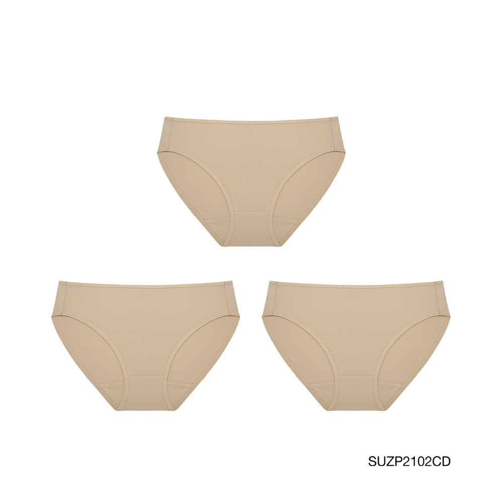 Sabina กางเกงชั้นใน (Set 3 ชิ้น) (Bikini Sexy) รุ่น Panty Zone รหัส SUZP2102CD สีเนื้อเข้ม