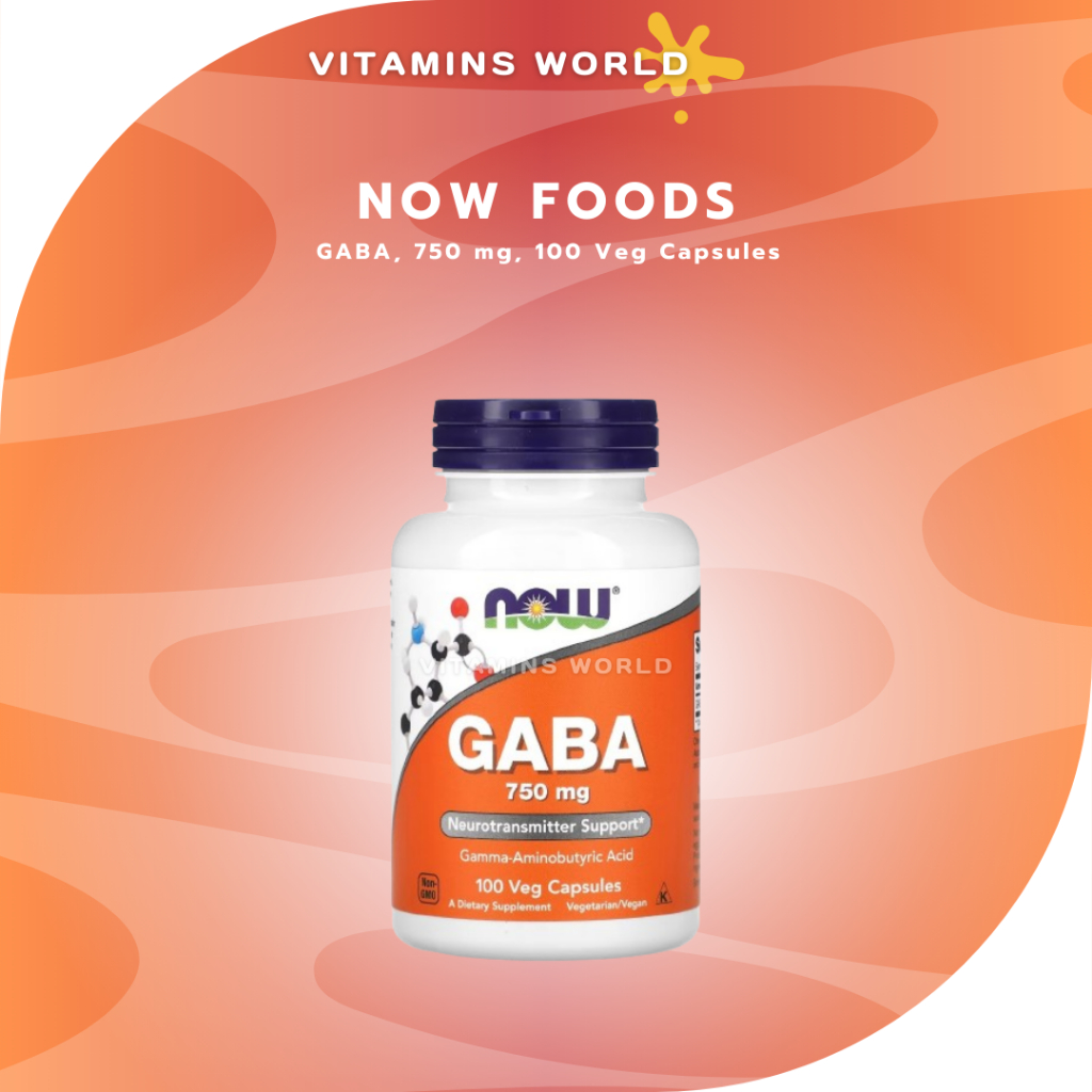 NOW Foods, GABA, 750 mg, 100 Veg Capsules (V.3314)