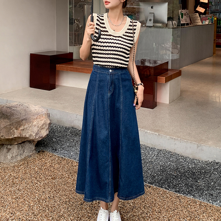 Beautified กระโปรงยีนส์สาวอวบ เอวยางยืด กระโปรงสาวอวบV41 - รูปที่ 4