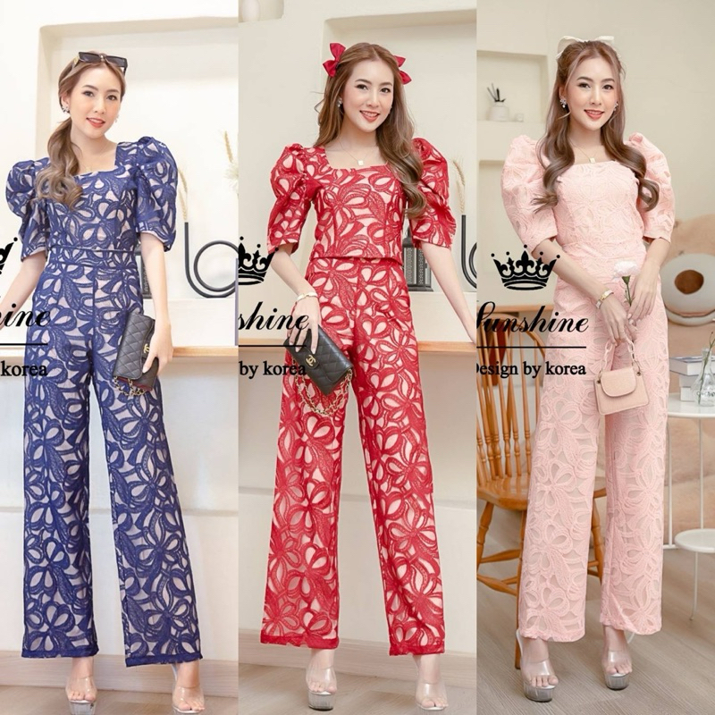 (ไซส์ใหญ่เพิ่มไซส์❌) ชุดเซตกางเกงขายาว ปักทั้งชุด สวยมาก งานป้าย lady sunshine