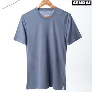 SENDAI เสื้อยืดคอกลม SUPER SOFT สีฟ้าเทา