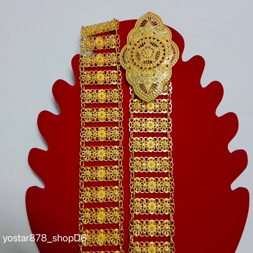 เข็มขัดทอง เส้นใหญ่ ตกแต่งเจ้าสาว เจ้านาง ตกแต่งชุดไทย ออกงานต่าง ๆ มีหลายแบบให้เลือก สินค้าพร้อมจัดส่งจากประเทศไทย