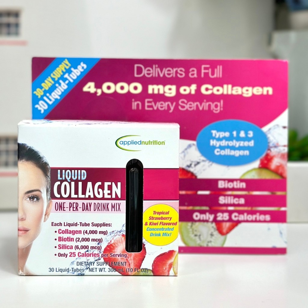 คอลลาเจนแบบน้ำ Liquid Collagen โดย Applied Nutrition นำเข้าจากอเมริกา ขนาด1กล่องมี30หลอด