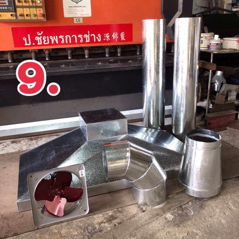 ปล่องดูดควันสังกะสี ยาว150xลึก75ซม. พร้อมพัดลม
