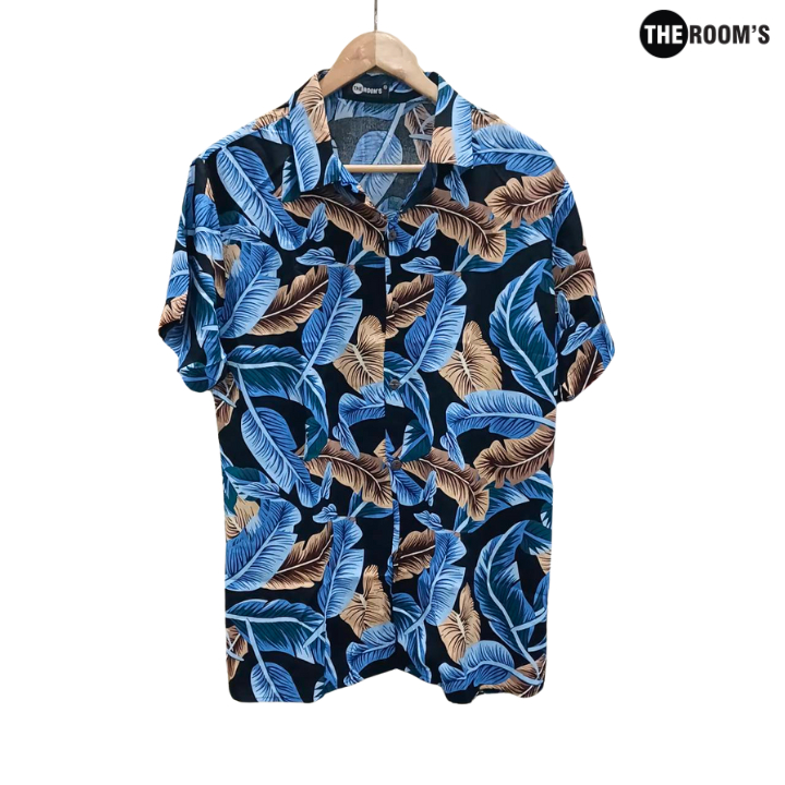 THE ROOM'S - เดอะรูม เสื้อฮาวาย โคตรนุ่ม แขนสั้น ผ้าสปัน ผ้าดีมาก ลายมาเล่