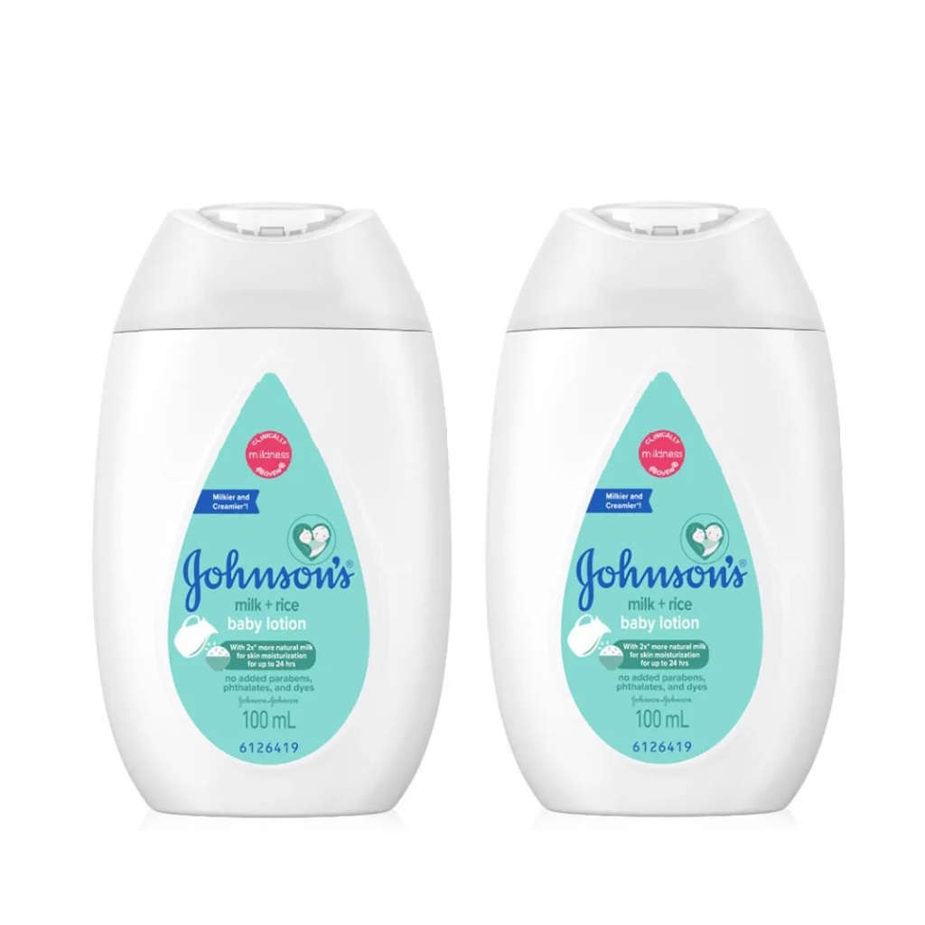 Johnson's จอห์นสัน ครีมบำรุงผิวเด็ก มิลค์+ไรซ์ โลชั่น 100 มล. 1 แถม 1 [2 ขวด]