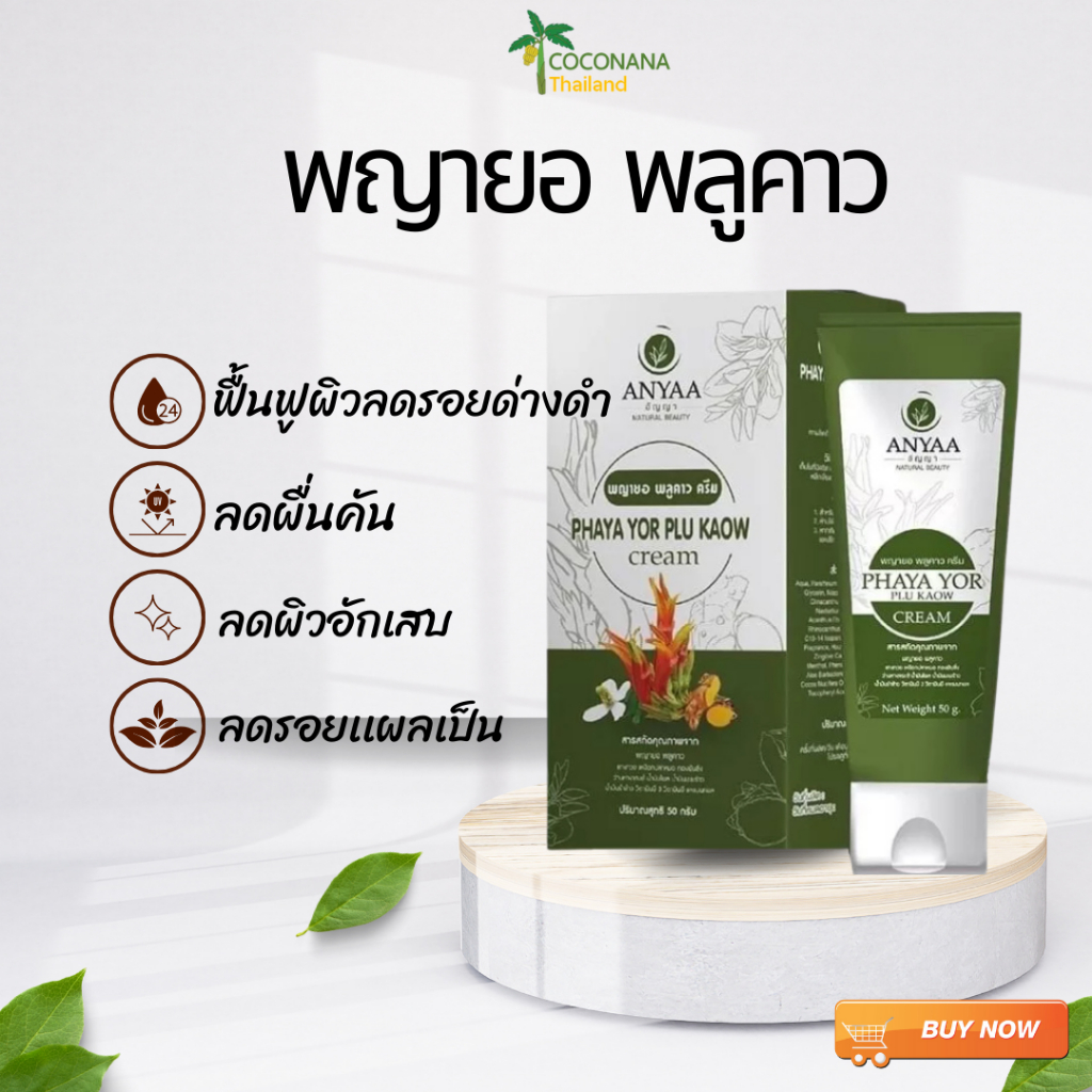 ANYAA ครีมพญายอพลูคาว สบู่พญายอพลูคาว ครีมสมุนไพรแก้โรคผิวหนัง ปลอดภัย 100%  สารสกัดจากสมุนไพร 7 ชนิด