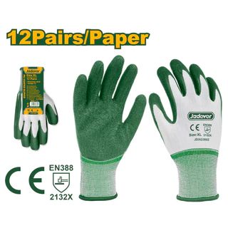 JADEVER ถุงมือผ้าเคลือบยาง ขนาดXL ราคา/1คู่ ถุงมือผ้า ถุงมือยางไนไตร ถุงมือเคลือบยาง มี2รุ่น