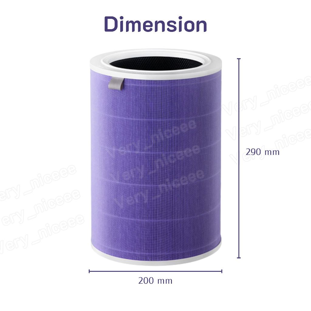 ไส้กรองอากาศ Xiaomi รุ่น Pro, 3C, 3H, 2S, 2H, 2C เครื่องฟอกอากาศ MI Air Purifier Filter สีม่วง ป้องกันเชื้อโรค แบคทีเรีย - รูปที่ 3