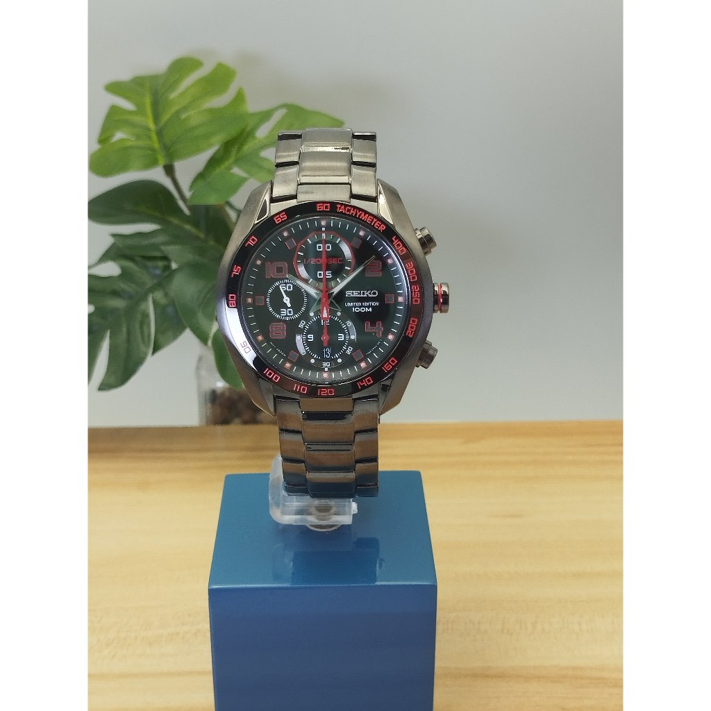 นาฬิกาผู้ชาย SEIKO  รุ่น SNDD41P1 Chronograph *Limited Edition* (รมดำ) สินค้าแท้ ประกันไซโก้