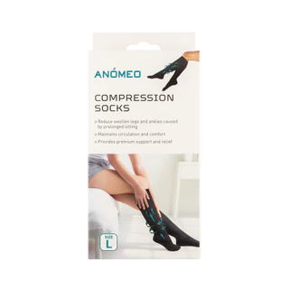 ANOMEO/Travel Blue ถุงเท้าเพื่อสุขภาพ Compression sock ช่วยการไหลเวียนโลหิต พร้อมเพลิดเพลินกับความสบายตลอดวัน