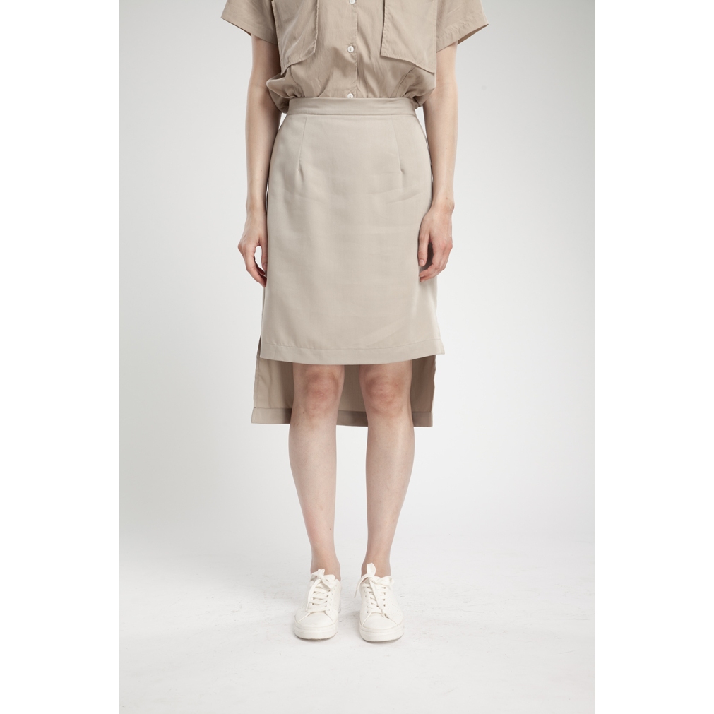 QueenCows กระโปรงหลังคลอด Peller Tencel Khaki Skirt (Khaki)
