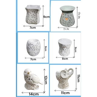เตาเทียนน้ำมันหอมขาวฉลุลายทองเตาเทียนน้ำมันหอม(ราคาต่อ1ชิ้น)