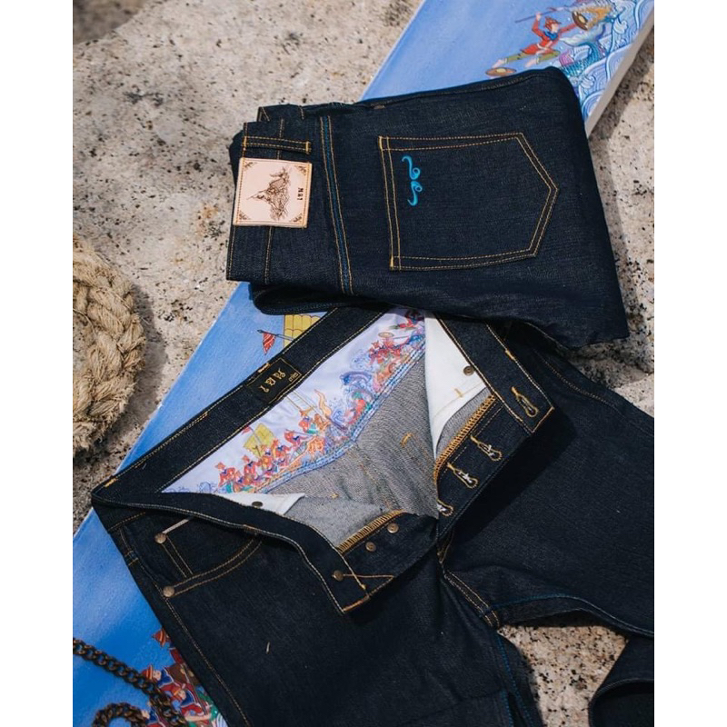 khendenim 16ozเขนเดนิม16ozรุ่นจ้าวสมุทรทรงกะบอกเล็กslim fit