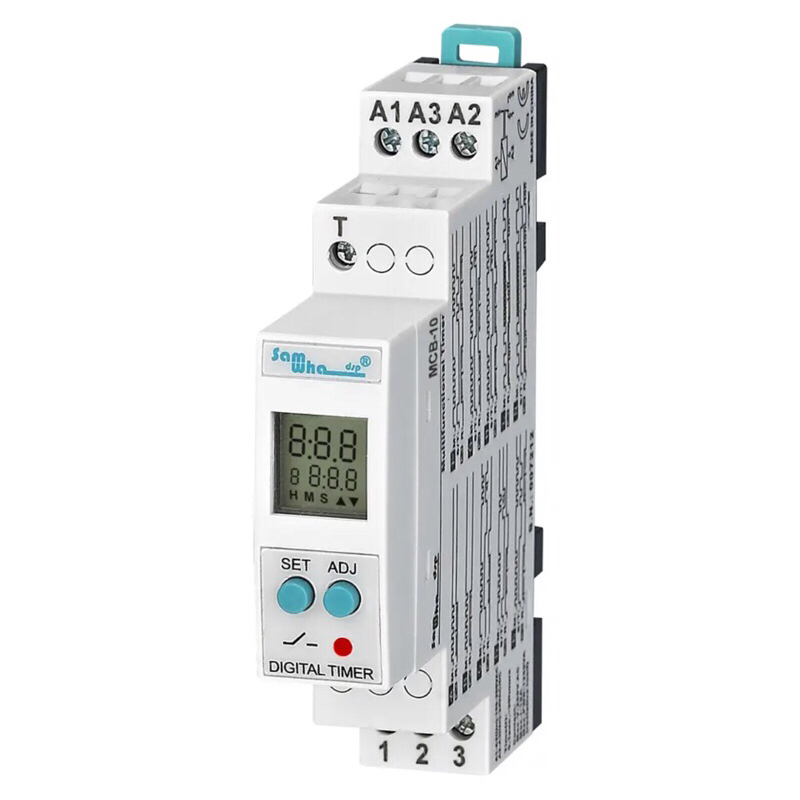 ทามเมอร์รีเลย์แบบดิจิตอล ชนิดปรับดารใช้งานได้หลายรูปแบบ Samwha-dsp รุ่น MCB-10ใช้กับแรงดันไฟฟ้า 220V หรือ 24Vac/dc