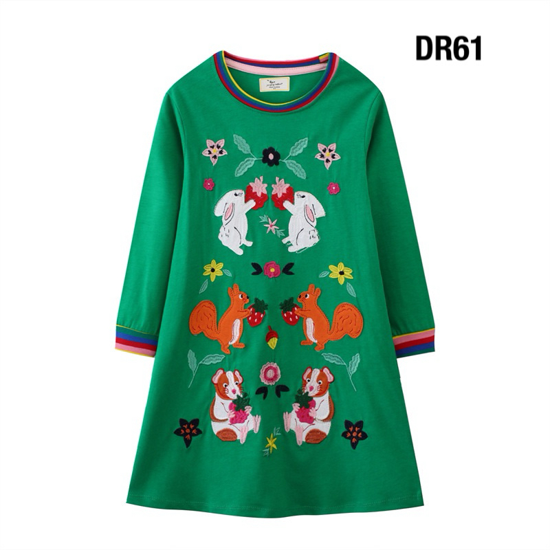 พร้อมส่งจากไทย ชุดเดรสเด็กผ้านิ่มใส่สบาย งานคุณภาพ ชุดเด็ก กระโปรง DR61