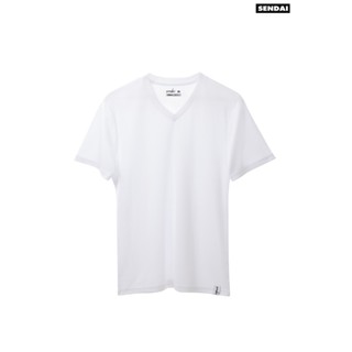 SENDAI เสื้อยืด เสื้อคอวี สีขาว ใส่สบาย มีสไตล์ งานคุณภาพ ใน…