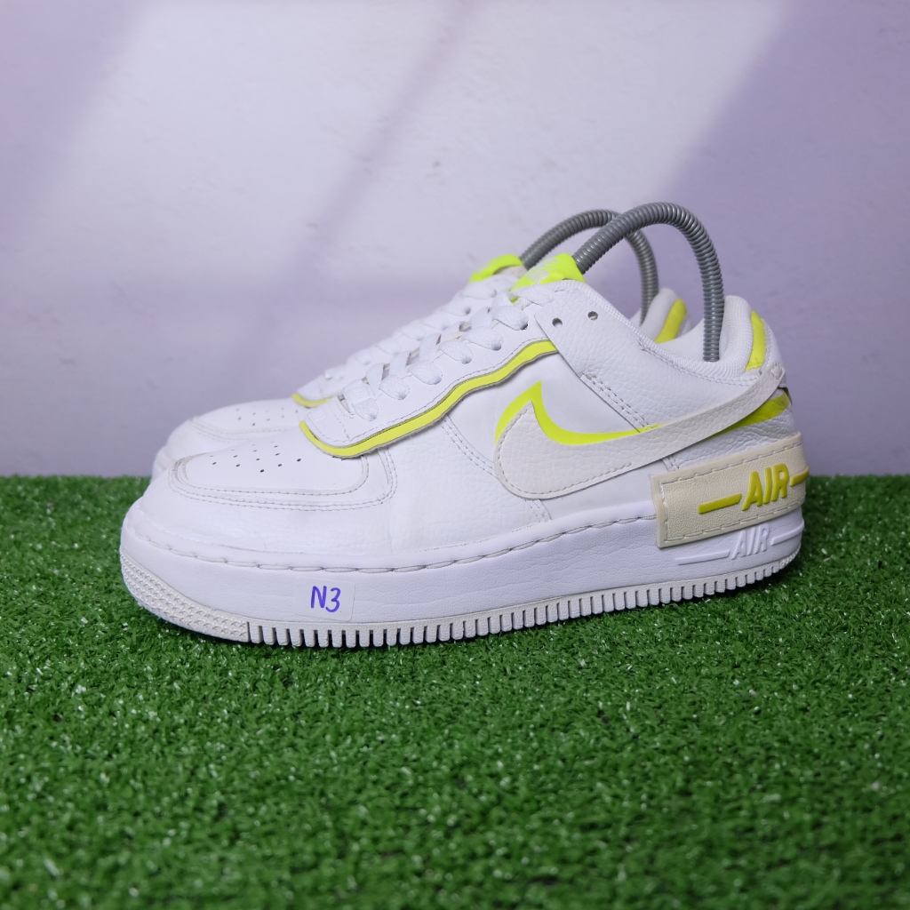 (38.5/24.5 cm) Nike Air Force 1 Low Shadow White Lemon รองเท้าผ้าใบไนกี้ มือ2ของแท้💯 รองเท้าลำลองผู้หญิง
