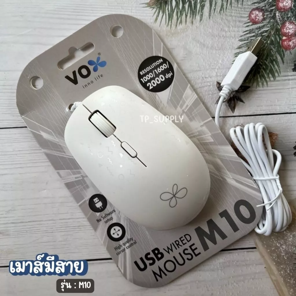เมาส์มีสาย USB VOX รุ่น M10 1000/1600/2000 dpi thumbnail 4