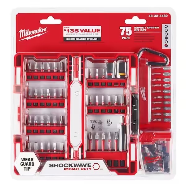 ชุดดอก Milwaukee SHOCKWAVE Impact Duty Steel Driver Bit Set 75 ชิ้น 48-32-4489