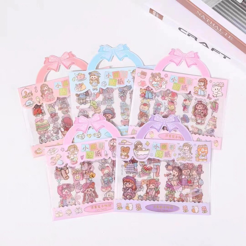 สติ๊กเกอร์  พร้อมกล่อง Sticker PVC น่ารักกันน้ำ ตกแต่ง ไดอารี่ สติ๊กเกอร์ตกแต่ง สติ๊กเกอร์ไดคัท ลายน่ารัก