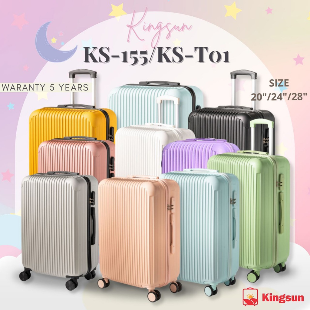 [รับประกัน5ปี] Kingsun กระเป๋าเดินทางล้อลาก เฟรมซิป วัสดุ ABS+PC T01/155  [ลูกค้าใหม่ ราคาพิเศษ]