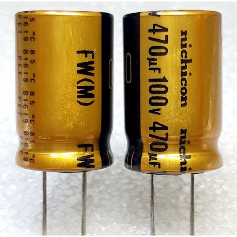 Nichicon FW 470uf 100v capacitor ตัวเก็บประจุ คาปาซิเตอร์